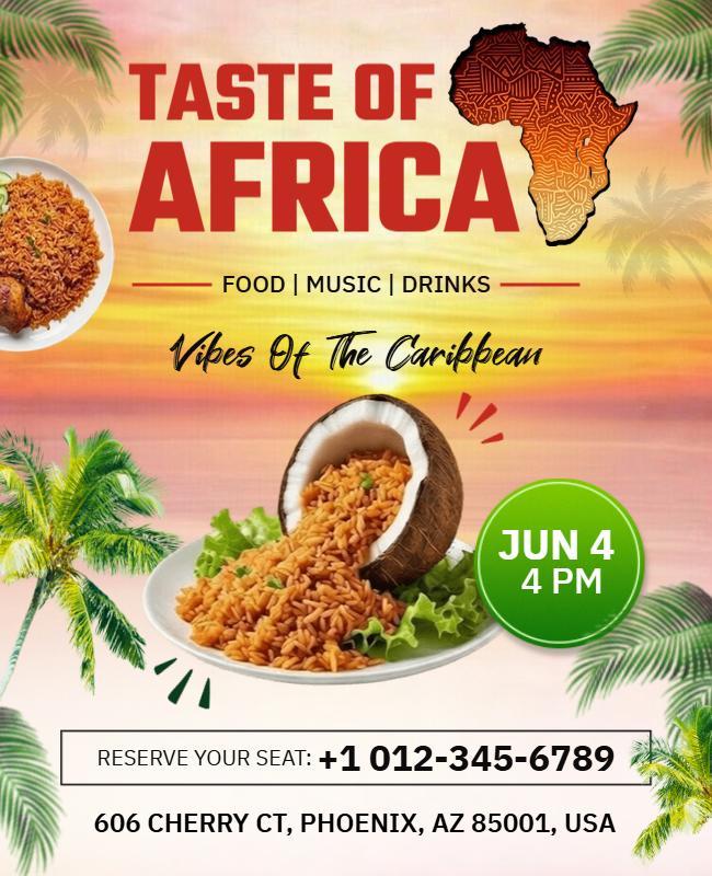 Taste of Africa Festival Advertisement Flyer Template