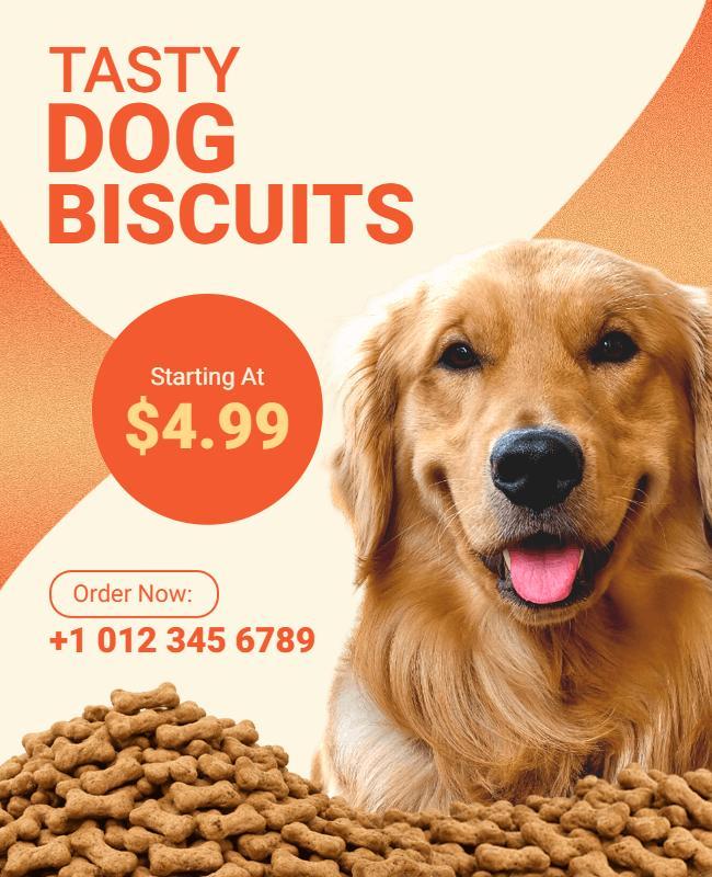 Tasty Dog Biscuits Promotional Poster Template
