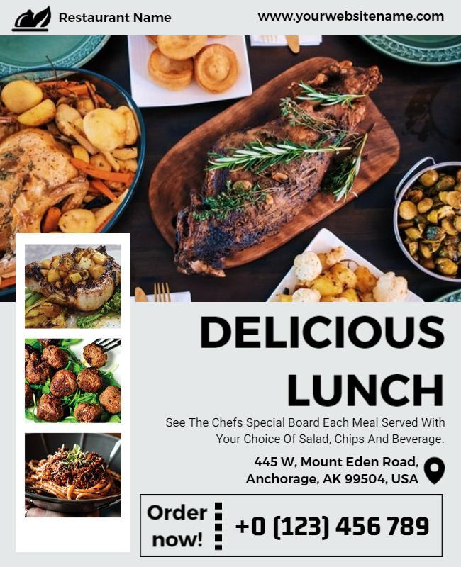 Tasty Lunch Special Restaurant Offer Flyer Template