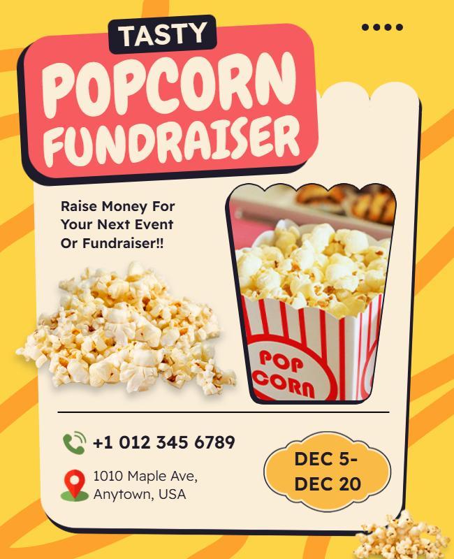 Tasty Popcorn Fundraiser Event Flyer Template