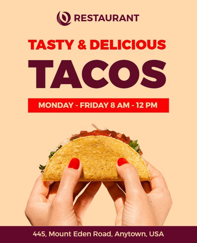 Tasty Restaurant Tacos Promotion Flyer Template