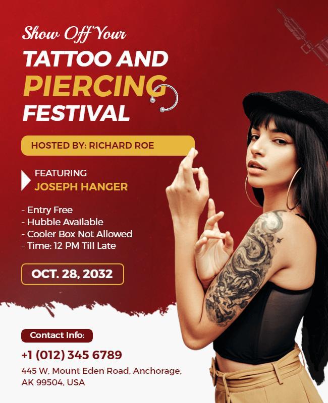 Tattoo and Piercing Festival Event Flyer Template