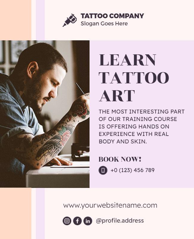 Tattoo Art Training Course Flyer Template