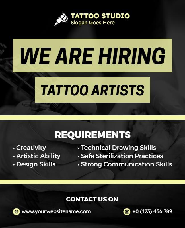 Tattoo Artist Job Opportunity Flyer Template