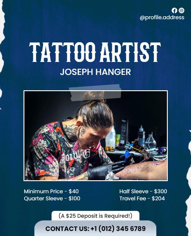 Tattoo Artist Promotion Service Flyer Template