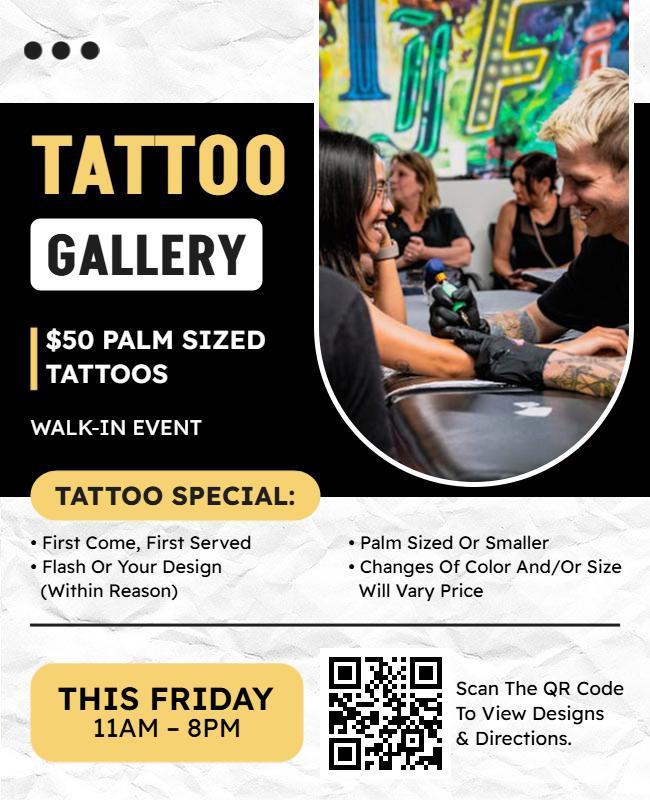 Tattoo Gallery Walk-in Event Flyer Template