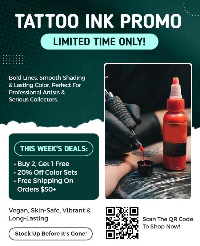 Tattoo Ink Sales Event Promotion Flyer Template