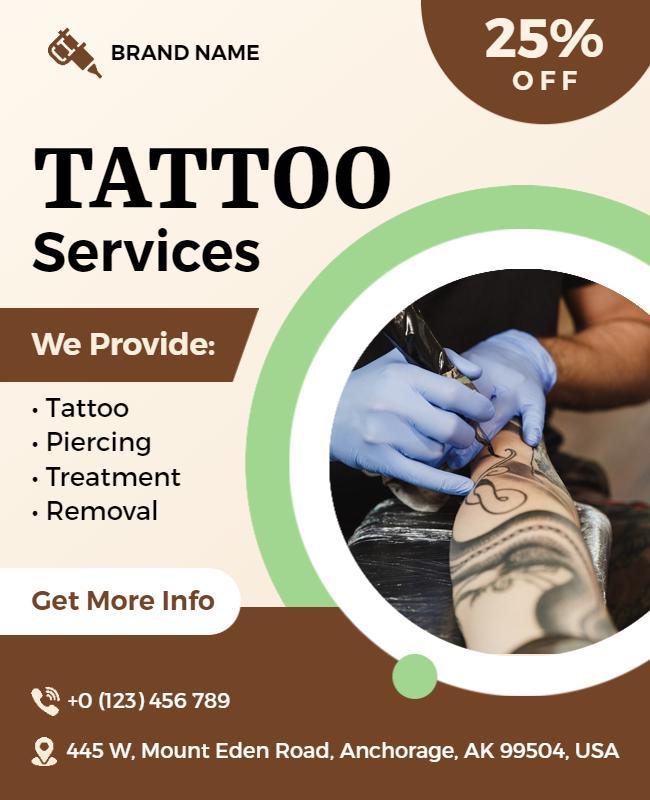 Tattoo Services Promotional Flyer Template