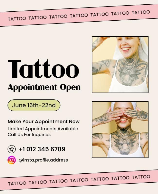 Tattoo Studio Appointment Promotion Flyer Template