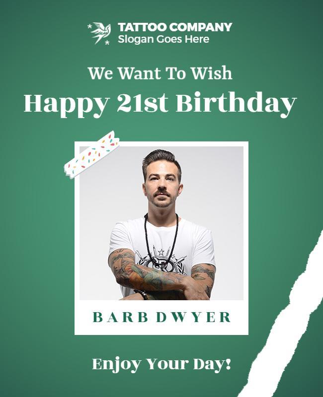 Tattoo Studio Birthday Celebration Flyer Template