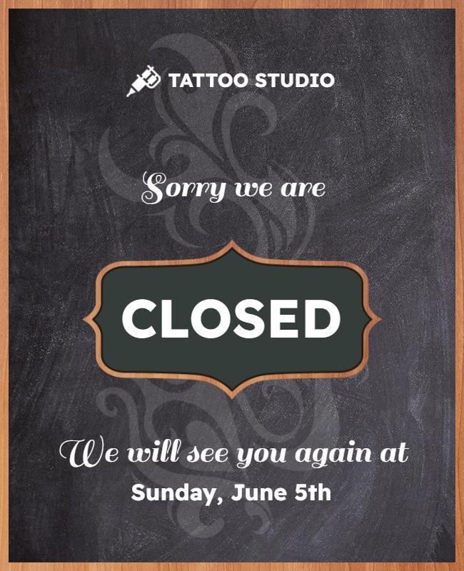 Tattoo Studio Closure Announcement Flyer Template