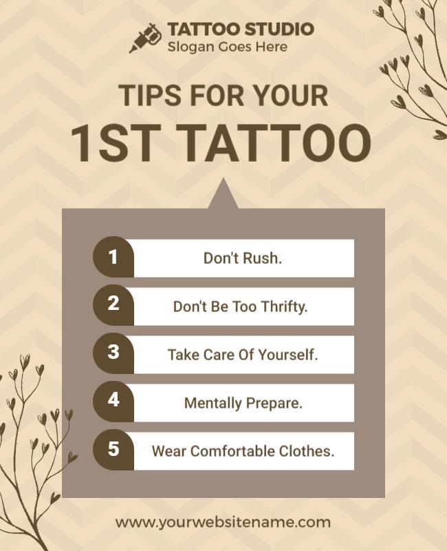 Tattoo Studio First Tattoo Tips Flyer Template