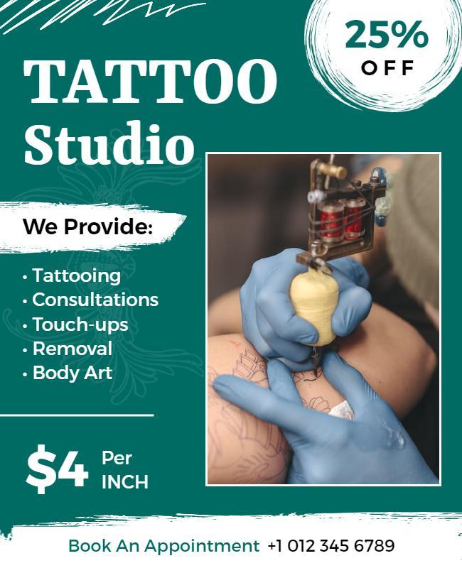 Tattoo Studio Services Promotion Flyer Template