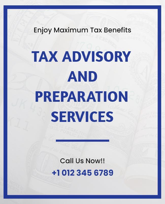 Tax Advisory and Preparation Services Flyer Template