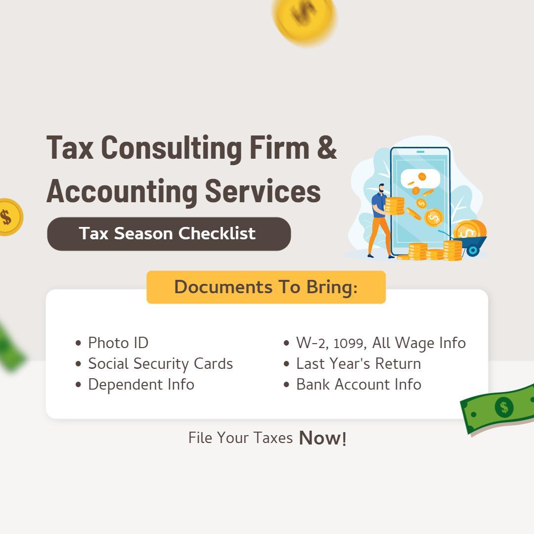 Tax Consulting and Accounting Services Instagram Flyer Template