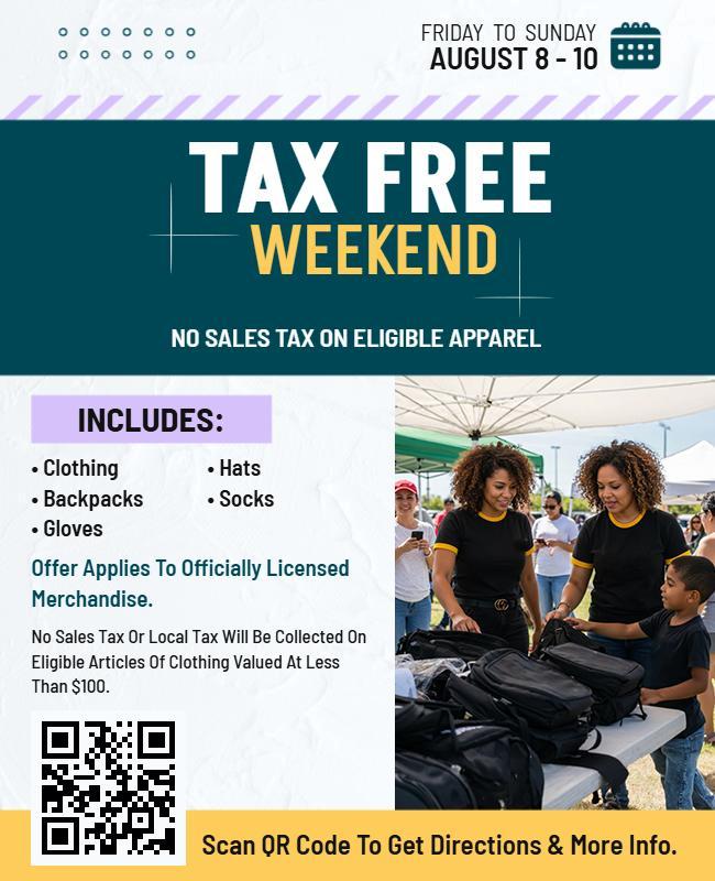 Tax-Free Weekend Promotional Flyer Template