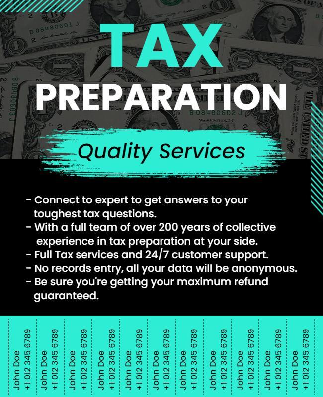 Tax Preparation Quality Services Flyer Template