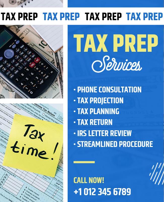 Tax Preparation Services Advertisement Flyer Template