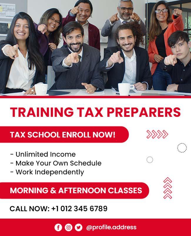 Tax Preparation Training Course Flyer Template