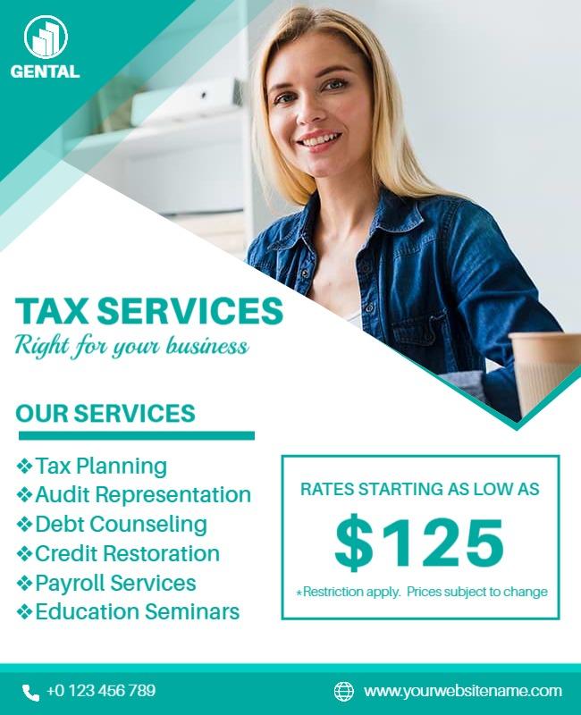 Tax Services and Financial Planning Flyer Template