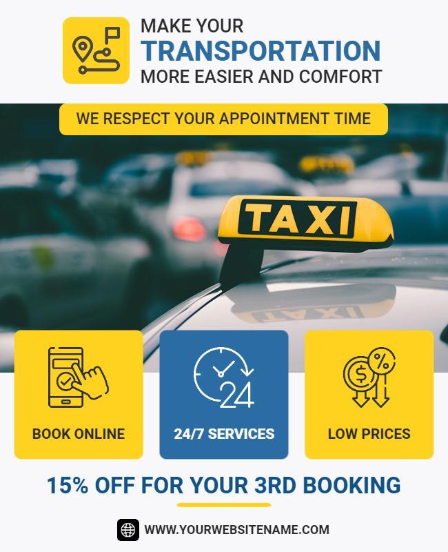 Taxi Service Promotion Flyer Template