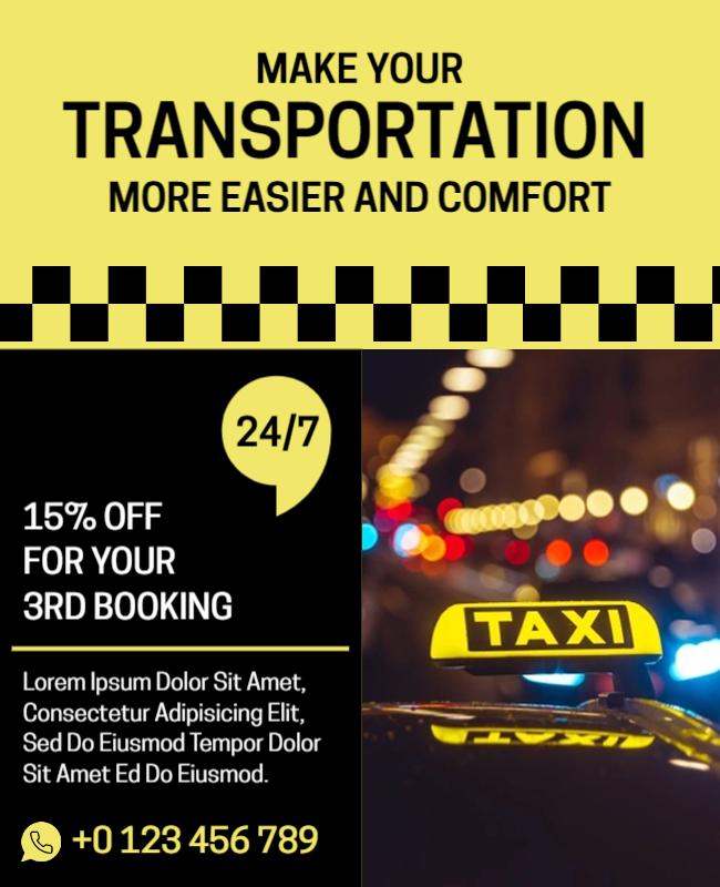 Taxi Service Promotional Flyer Template