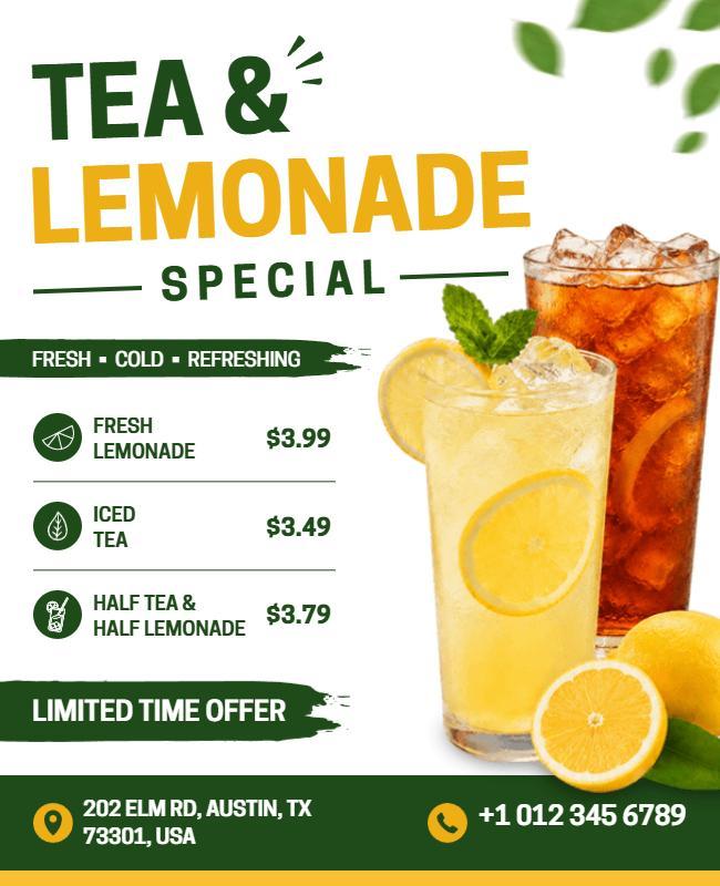 Tea and Lemonade Special Promotion Flyer Template