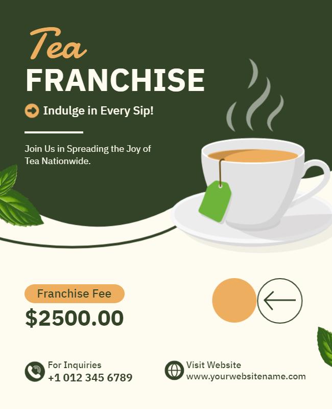 Tea Franchise Business Opportunity Flyer Template