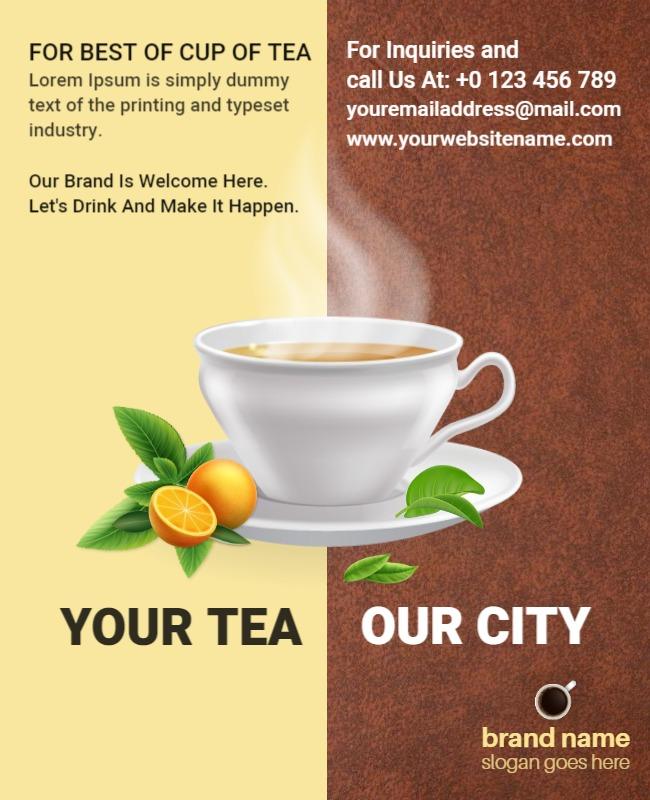 Tea Tasting Event Promotional Flyer Template