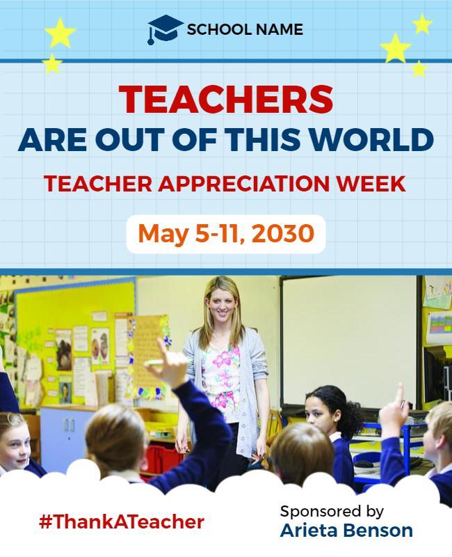 Teacher Appreciation Week Celebration Flyer Template