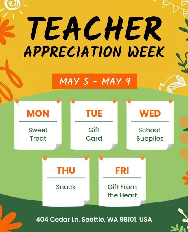 Teacher Appreciation Week Event Flyer Template
