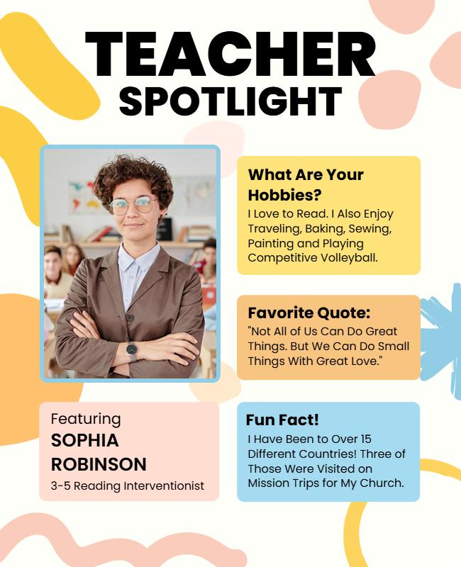 Teacher Spotlight Educational Flyer Template