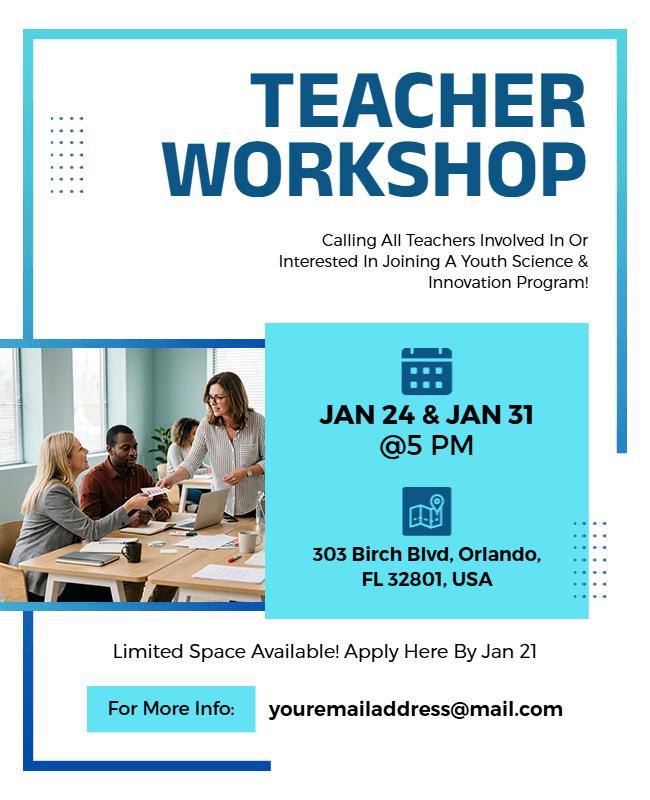 Teacher Workshop Event Promotion Flyer Template