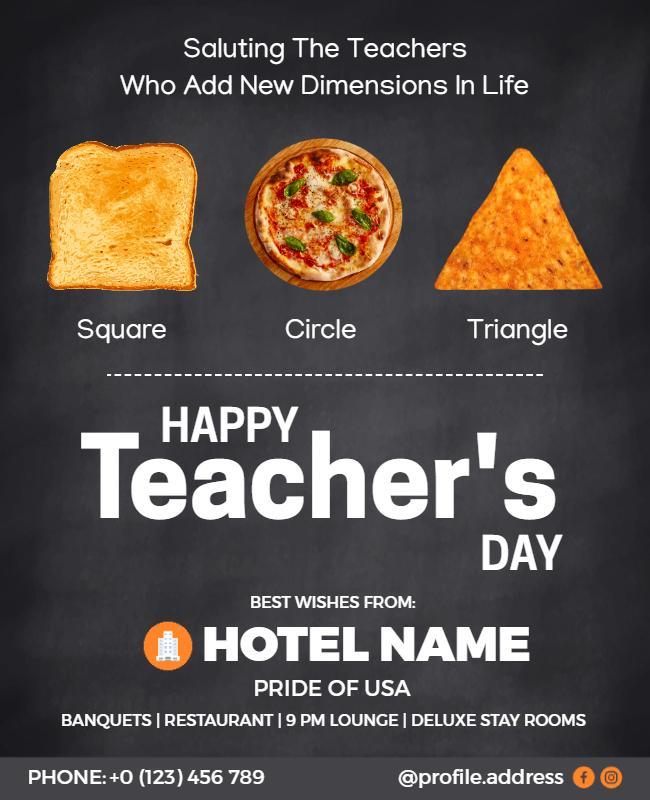 Teachers Day Celebration Hotel Event Flyer Template