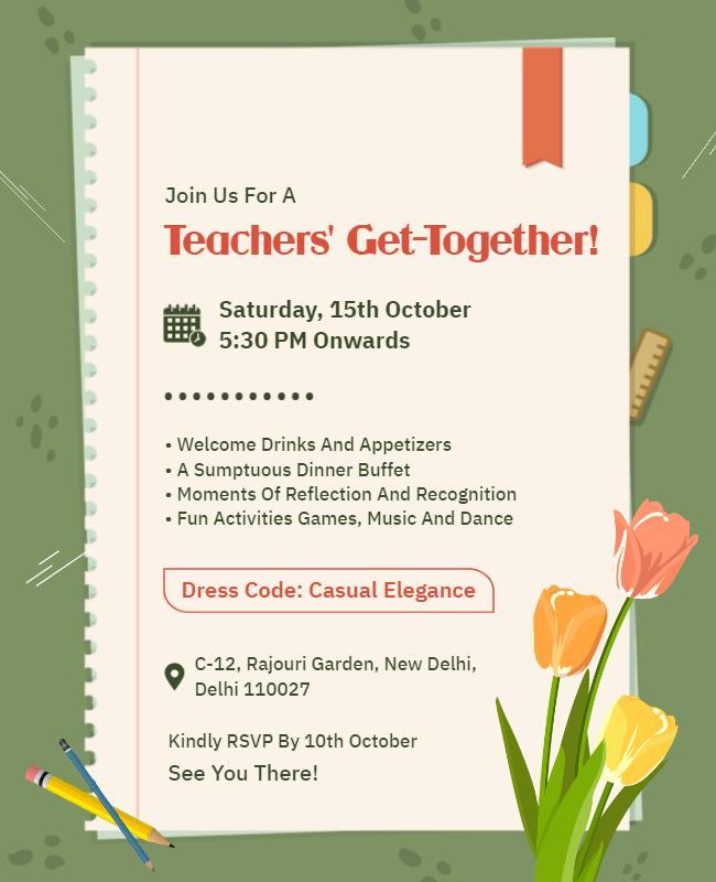 Teachers Get Together Event Flyer Template