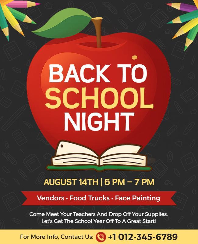 Teachers Meet Back to School Night Event Flyer Template