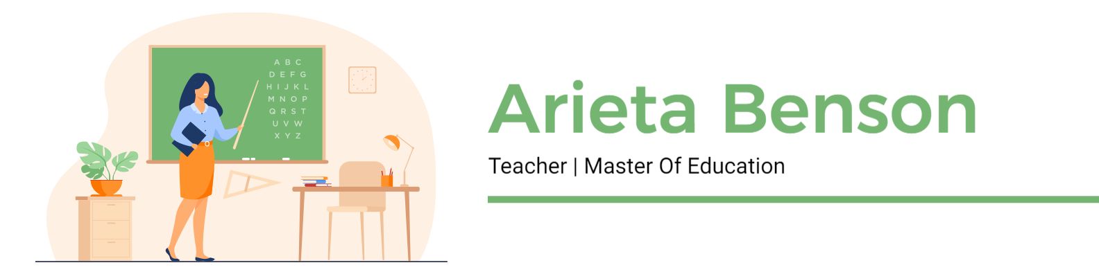 Teaching and Learning Environment with Green Elements Banner Template