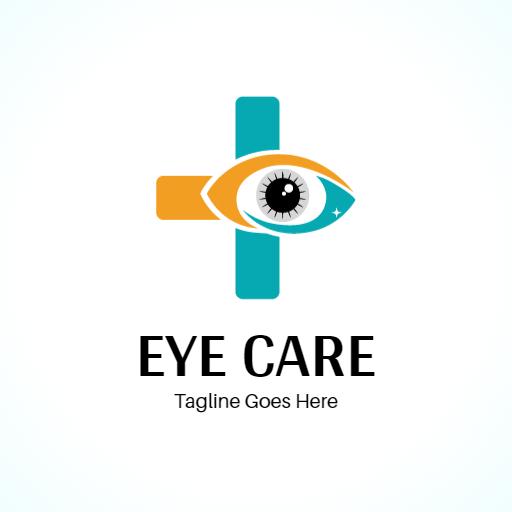 Teal and Orange Design Focused on Comprehensive Eye Care Logo Template