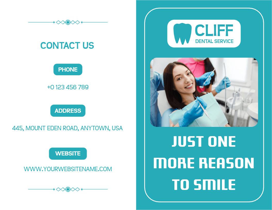 Teal Dental Services Exam and Treatment Brochure Template