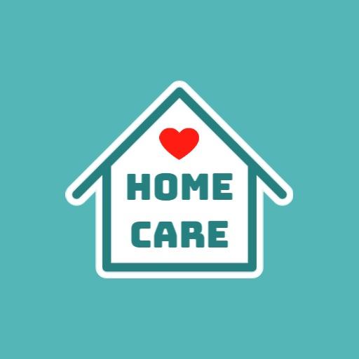 Teal Home Care Design Representing Compassionate Services Logo Template