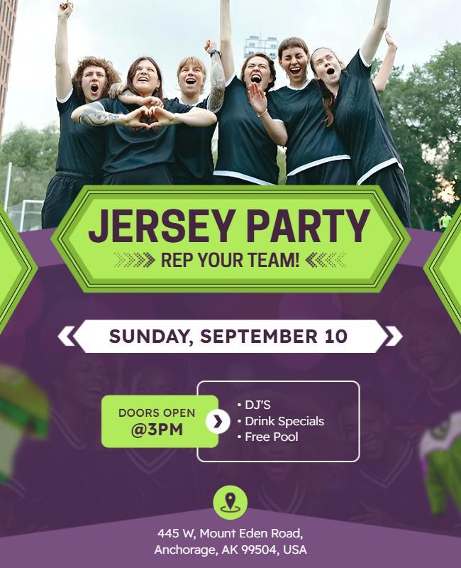 Team Celebration Jersey Party Flyer Template