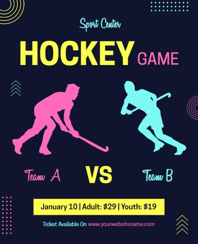 Team Hockey Game Matchup Flyer Template