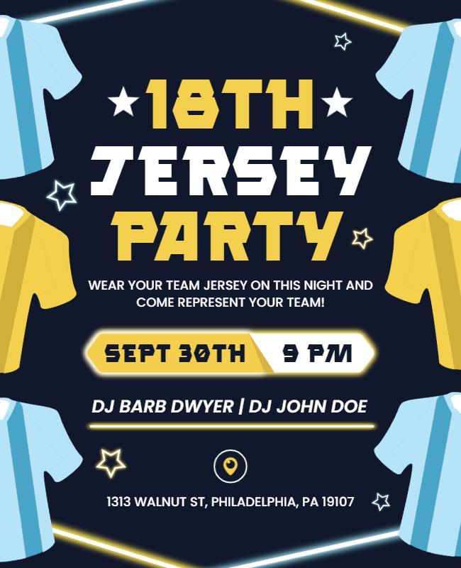 Team Jersey Themed Party Flyer Template