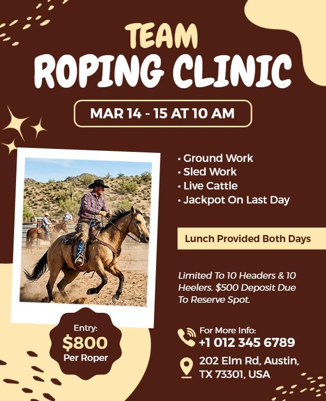 Team Roping Clinic Event Flyer Template