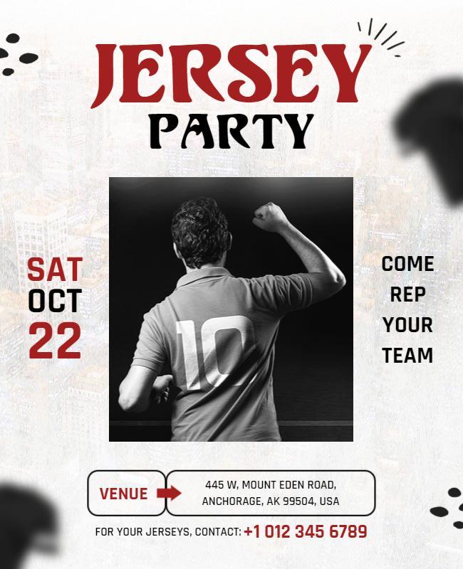 Team Spirit Jersey Party Flyer Template