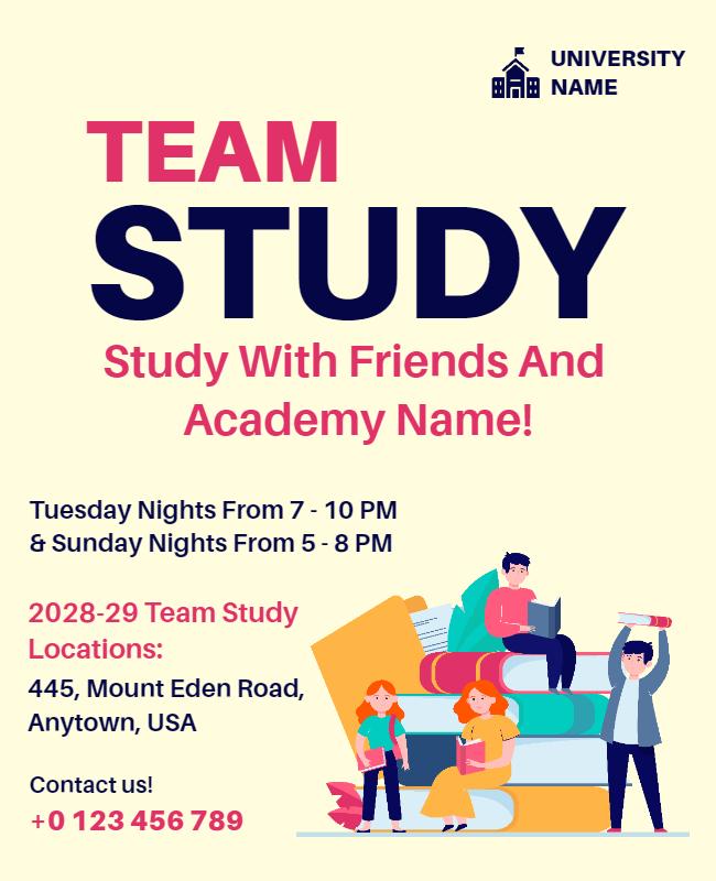 Team Study Group University Event Flyer Template