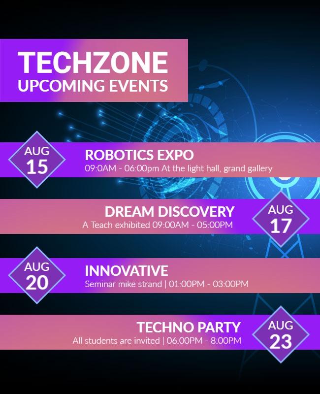 Tech Event Series Announcement Flyer Template