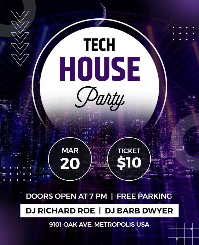 Tech House Party Event Flyer Template