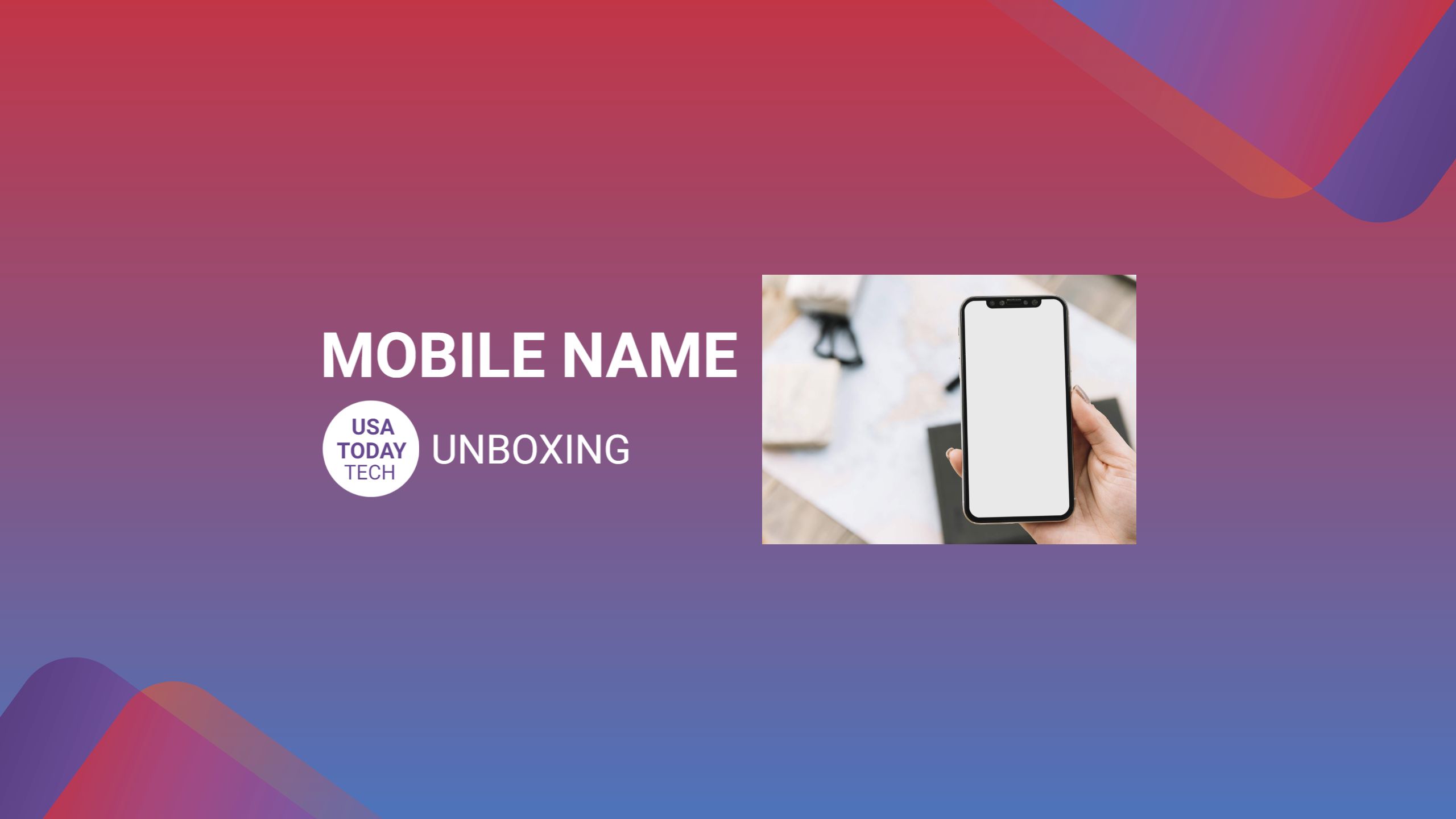 Tech Unboxing with Gradient Background and Mobile Device Banner Template