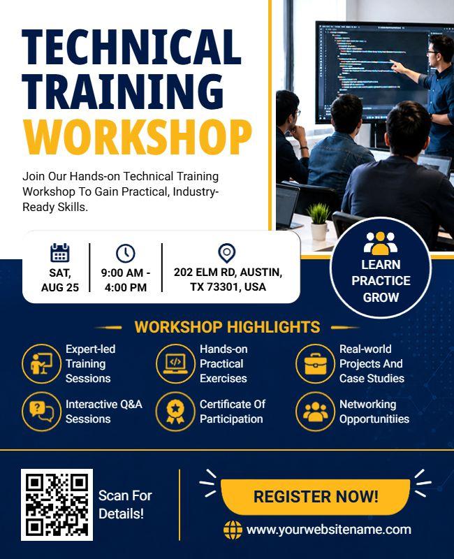 Technical Training Workshop Event Flyer Template
